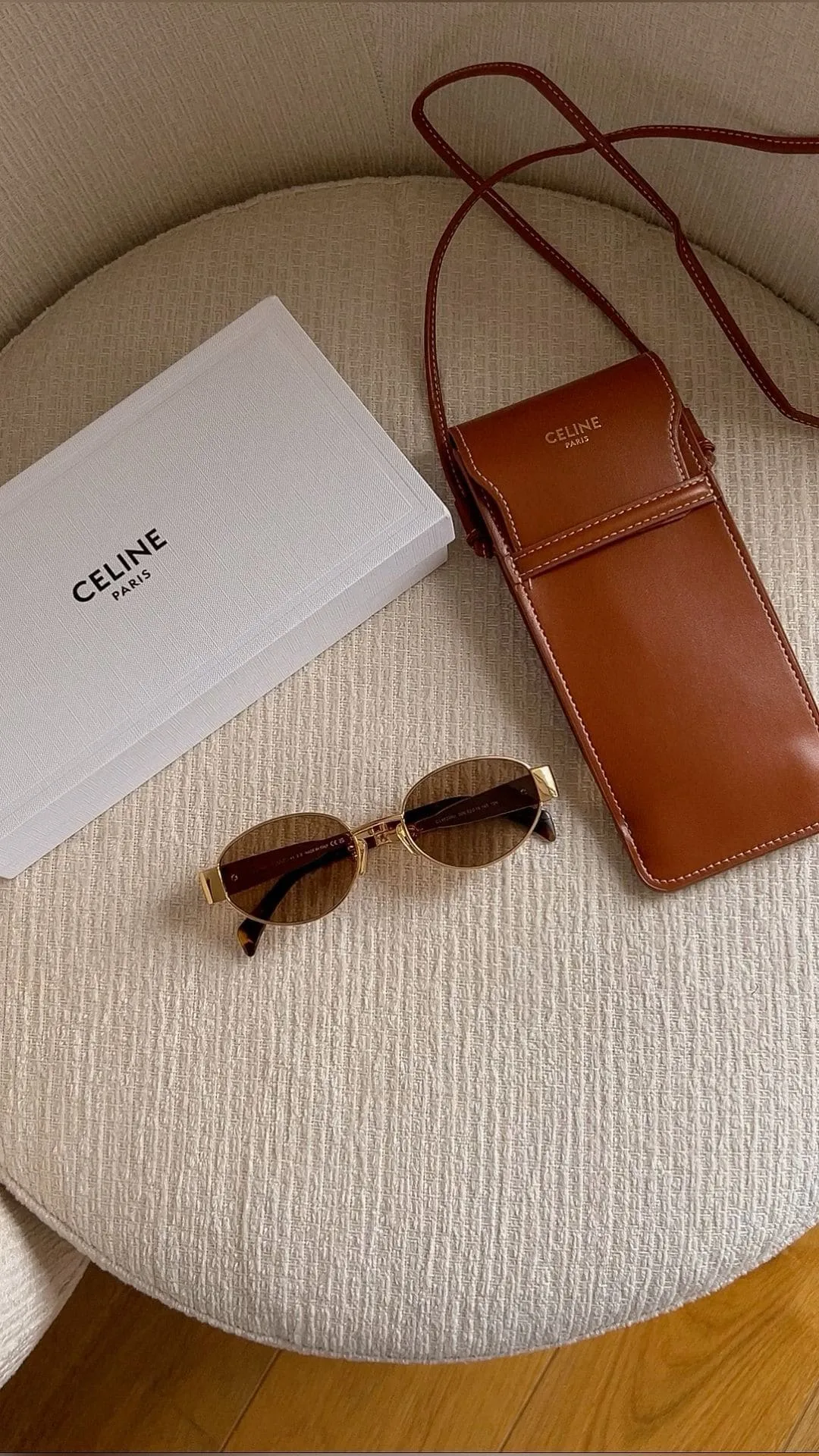 Celine Original Premium Full Set Çantalı Güneş Gözlüğü -Kahve