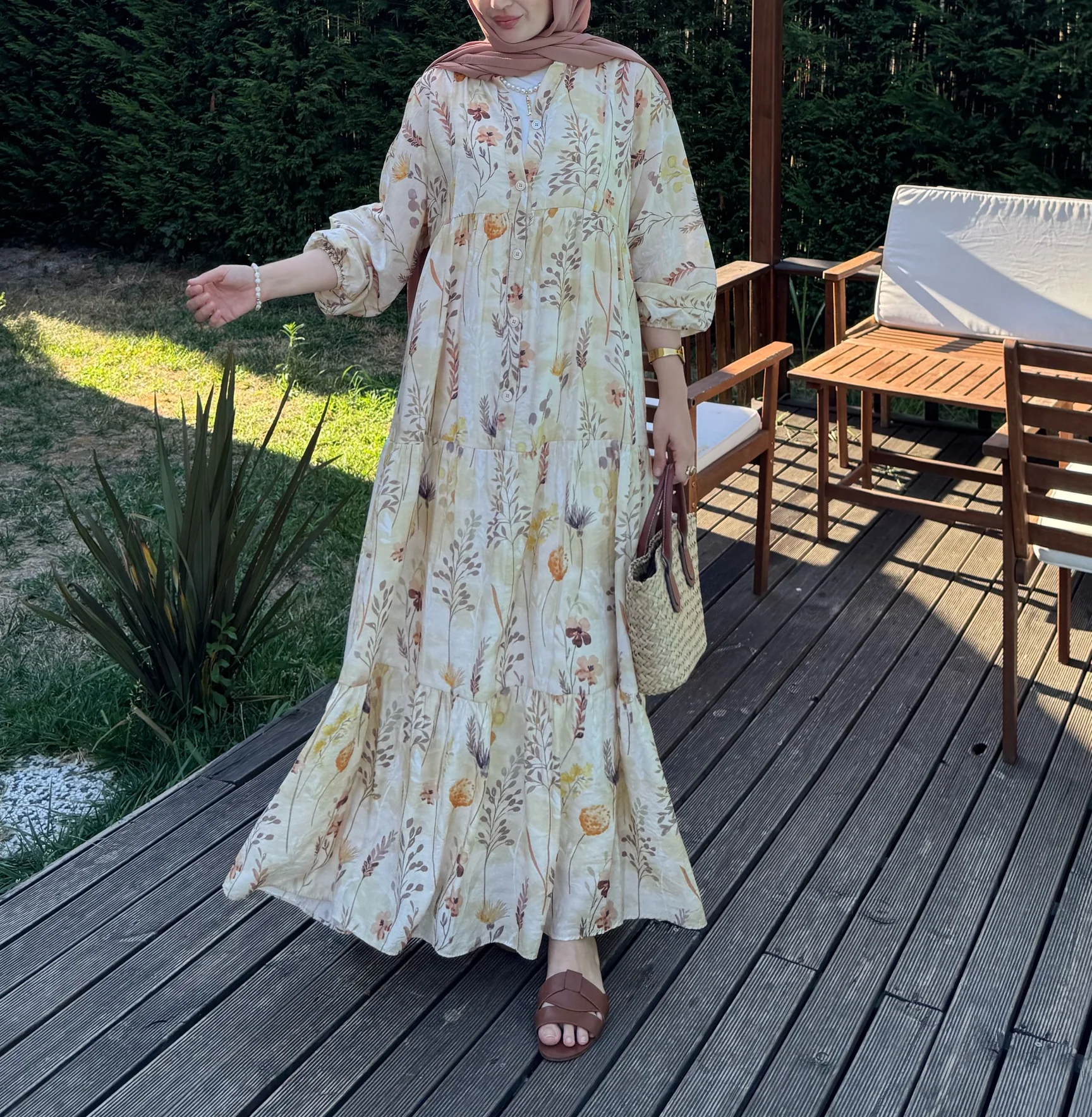 Sun Çiçek Elbise -  Sarı Rüya