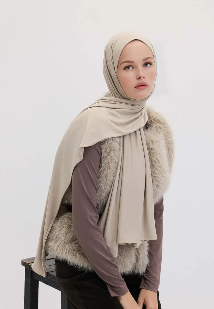 Penye Şal Hijap Modeli - Taş